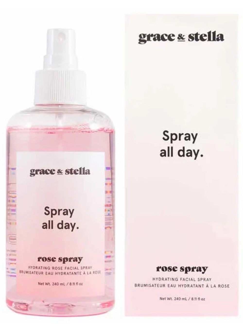 NIB grace & stella Rose Spray Hydrating Facial Spray